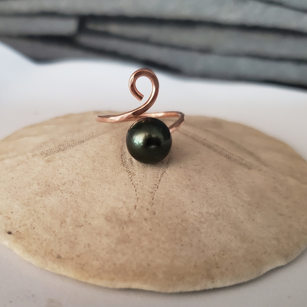 Made to order tahitian pearl ring gold filled - Picture 2 of 3